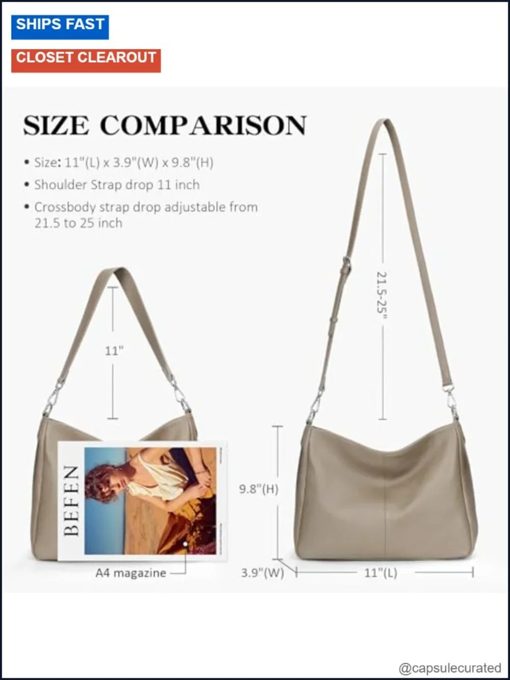 Genuine Leather Hobo Bag for Women Crossbody Shoulder Purse Real Leather